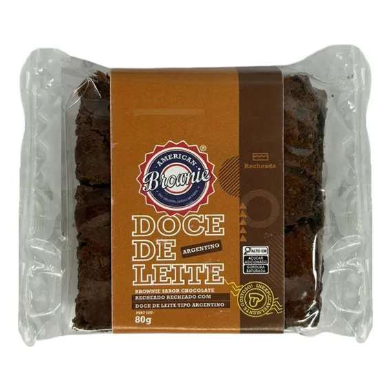 Brownie Choco Recheio Doce Leite 14 Un 80g American Brownie Foto 1