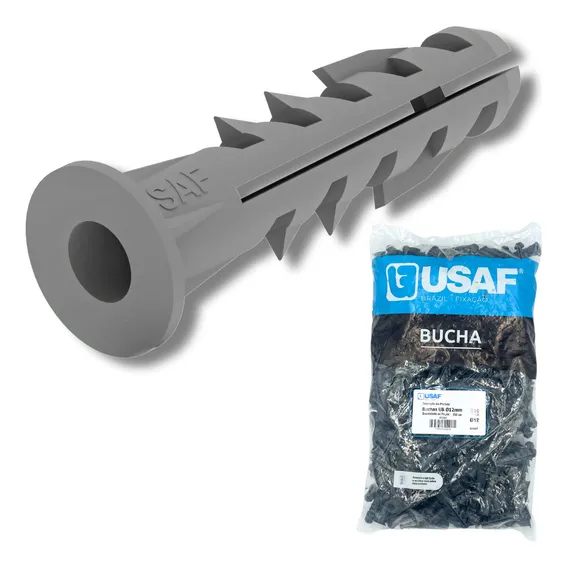 Bucha Com Anel Para Parede 12mm Usaf Pacote 250 Peças Foto 1