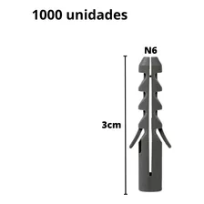 Bucha Plástica Nylon 6mm Pacote 1000 Unidades N6 Sem Anel Foto mini  2