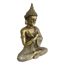Buda Tailandês Em Resina Dourado 28 X 19 Cm Foto mini 2