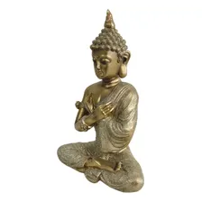 Buda Tailandês Em Resina Dourado 28 X 19 Cm Foto mini 3
