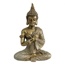 Buda Tailandês Em Resina Dourado 28 X 19 Cm Foto mini 1