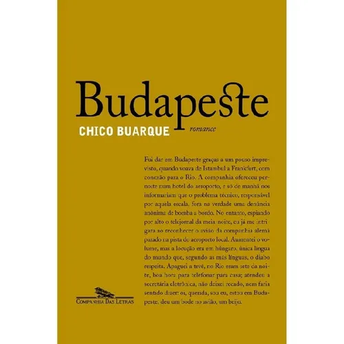 Budapeste: Budapeste, De Buarque, Chico. Editora Companhia Das Letras, Capa Mole, Edição 1 Em Português Foto 1