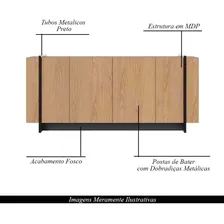 Buffet Aparador Decorativo 160cm Destin Freij贸/preto Foto mini 3