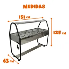 Buffet Carro Self Service Termico 8 Cubas Quente 220v Ekenox VIX9490 Foto mini 4