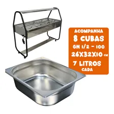 Buffet Carro Self Service Termico 8 Cubas Quente 220v Ekenox VIX9490 Foto mini  3