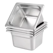 Buffet Quente Frio Restaurante 3 Cubas Buffet Inox 1/6 65mm Cor Prateado Foto mini 2