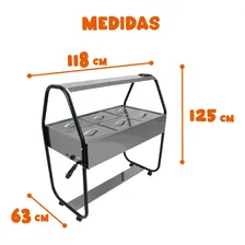 Buffet Self Service Rechaud Carro Termico 6 Cubas Quentes Ekenox 220v Foto mini 4
