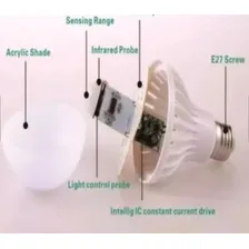 Bulbo Led Com Sensor Presença 9w Branco Frio 6000k Cor da luz Branco-frio 110V/220V Foto mini 4