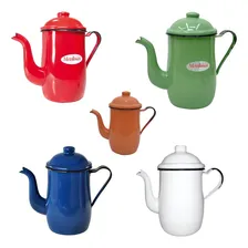Bule Antigo P/ Café Chá Em Aço Esmaltado 1,25 L Metallouça Cor Laranja Foto  mini 1