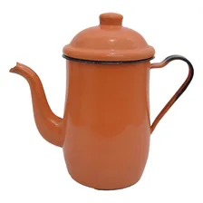 Bule Antigo P/ Café Chá Em Aço Esmaltado 1,25 L Metallouça Cor Laranja Foto mini  3
