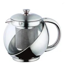 Bule Chaleira Com Infusor Em Inox E Vidro Para Chá Foto  mini 1