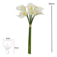 Buque Copo Leite Ramalhete Com Fita Silicone Branco 33cm Foto mini 3