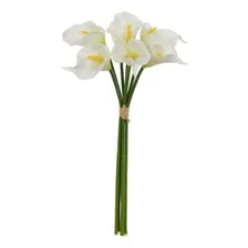 Buque Copo Leite Ramalhete Com Fita Silicone Branco 33cm Foto mini 1