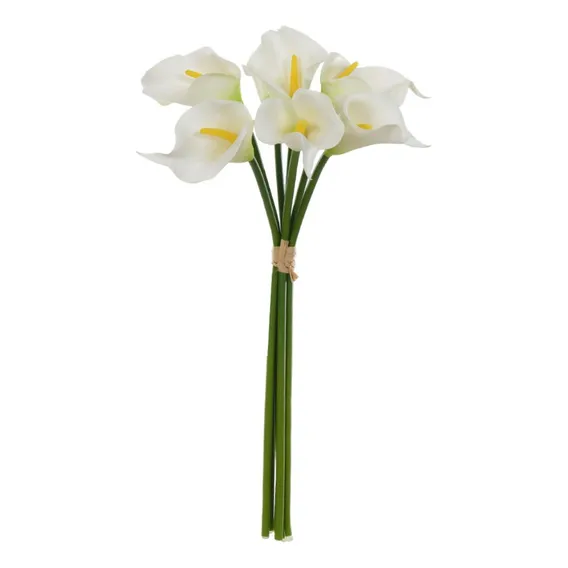 Buque Copo Leite Ramalhete Com Fita Silicone Branco 33cm Foto 1