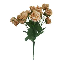 Buquê / Galho 18 Rosas Artificiais Tiffany Arranjo Enfeite Cor Nude Foto mini  3