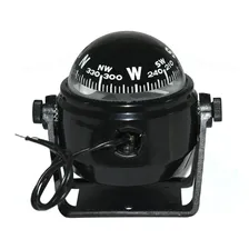 Bússola Náutica Marítima Com Base Luz Led Para Barco Lancha Cor Branco Foto mini  2
