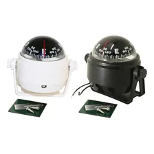 Bússola Náutica Marítima Com Base Luz Led Para Barco Lancha Cor Branco Foto mini  3