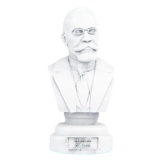 Busto Estátua Machado De Assis - Escritor Brasileiro Cor Cor Mármore Foto 1