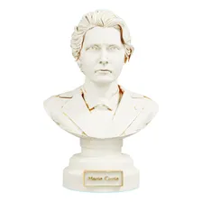 Busto Estátua Marie Curie - Nobel De FĂsica E QuĂmica Cor Cor Mármore Dourado Foto mini 1
