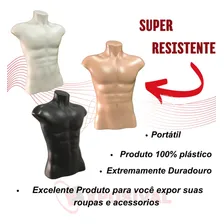 Busto Manequim Masculino De Plástico Preto/branco/bege Foto mini  3
