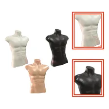 Busto Manequim Masculino De Plástico Preto/branco/bege Foto  mini 1