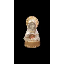 Busto Sagrado Coração De Maria Em Resina Pérola 12cm Pequeno Foto mini  2