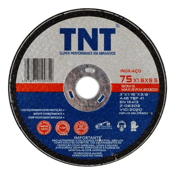 C/10 Disco De Corte 3 Pol. X 1/16 X 3/8 Cortador Pneumático Foto 1