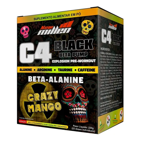 C4 Black Beta Pump Display 22 sachês de 10g cada New Millen SABOR:Crazy Mango Foto 1