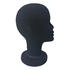 Cabeça Isopor Preto Feminina - Expositor Manequim Peruca Foto mini 3