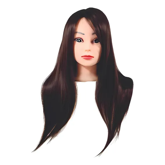 Cabeça Manequim Feminino 55cm Cabelo Sintético Sn06 Foto 1
