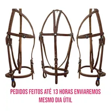 Cabeçada Cavalo Vaquejada Couro Legítimo Cor Marrom Foto mini 2
