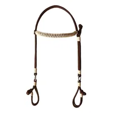 Cabeçada Corda Trançada Macia Para Cavalo Com Argolas Inox Cor Marrom Foto mini 1