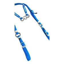 Cabeçada Cordinha E Argolas Inox Azul C/ Bege Cor Azul/bege Foto mini  2