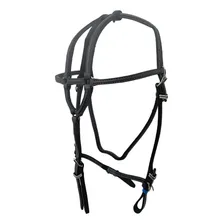Cabeçada De Cavalo Vaquejada Profissional Em Couro Cor Preta Foto mini  2