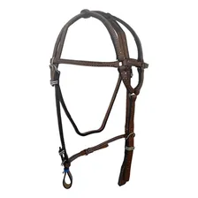 Cabeçada De Cavalo Vaquejada Profissional Em Couro Cor Preta Foto mini  3