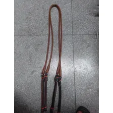 Cabeçada E Rédea Trançada De Couro Legítimo Para Vaquejada Cor Marrom Foto mini  2