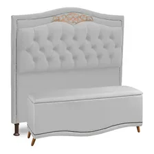 Cabeceira Baú Cama Box Casal Queen Belize 160cm Branco Foto mini 1
