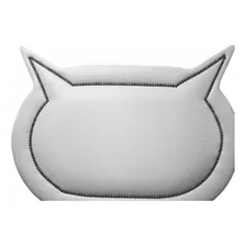 Cabeceira Branca Corino Gatinho P. Cama Box Solteiro 65x90 Foto mini 1