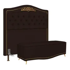 Cabeceira Cama Box Casal 160cm Corano Marrom Escuro Foto mini 1