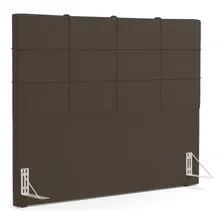 Cabeceira Cama Box Casal King 195 Cm Roma Suede Marrom Foto  mini 1