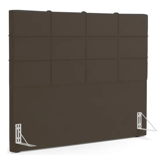 Cabeceira Cama Box Casal King 195 Cm Roma Suede Marrom Foto 1