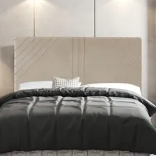 Cabeceira Cama Box Casal King Size Lisboa 195cm Suede Bege Foto mini 2