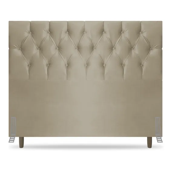 Cabeceira Cama Box Casal Madrid 140cm Suede Bege Foto 1