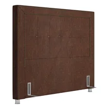 Cabeceira Cama Box Casal Queen 160 Cm Atenas Corino Marrom Foto  mini 1