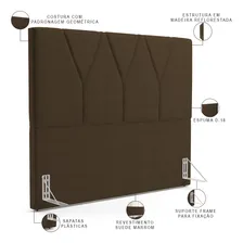 Cabeceira Cama Box Casal Queen 160 Cm Aurora Suede Marrom Foto mini 4