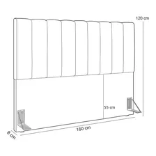 Cabeceira Cama Box Casal Queen 160 Cm Dália W01 Suede Bege Foto mini 4
