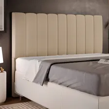 Cabeceira Cama Box Casal Queen 160 Cm Dália W01 Suede Bege Foto mini  2