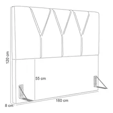 Cabeceira Cama Box Casal Queen 160cm Aura Suede Preto Foto mini 4