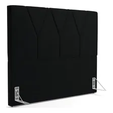 Cabeceira Cama Box Casal Queen 160cm Aura Suede Preto Foto  mini 1